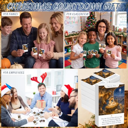 Tinlade 625 Pcs Christian Nativity Advent Calendar 2026 Cards with 25