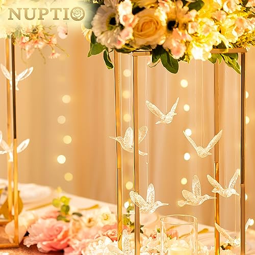 NUPTIO 100 Pcs Acrylic Flying Bird Hanging Ornaments for Decorations