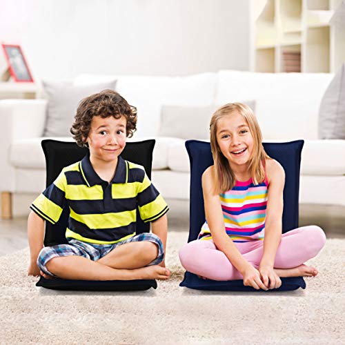 Adjustable 6-Position Mesh Floor Chair, Foldable Padded Gaming Sofa
