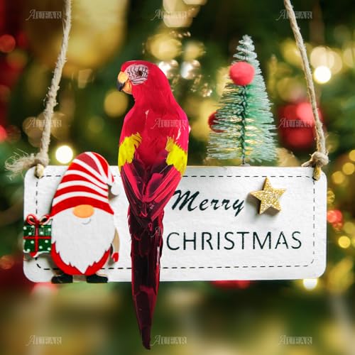 17.7-Inch Lifelike Feathered Artificial Red Parrot Decor & Costume Prop