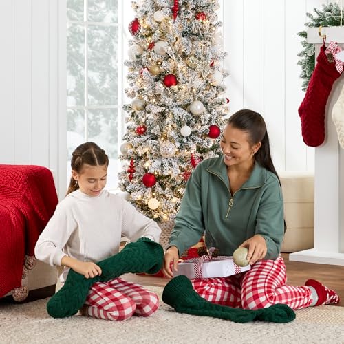 6ft Pre-Lit Flocked Pencil Artificial Christmas Tree with 250 Lights