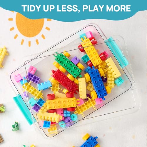 Clear Plastic Storage Bins with Lids 4-Pack Stackable Containers