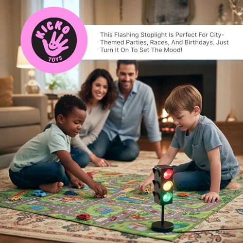 11-Inch Traffic Light Lamp - 4-Mode Color Changing LED Night Light for Kids