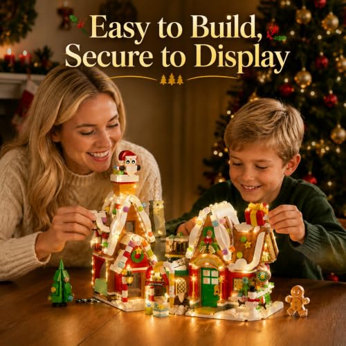 3-in-1 Gingerbread House Building Set Advent Calendar with LED Lights