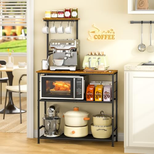 4-Tier Industrial Kitchen Baker’s Rack with Adjustable Storage Shelves