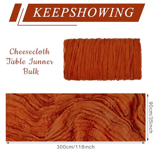 12-Pack Cheesecloth Table Runners, 35" x 118" Boho Gauze for Weddings