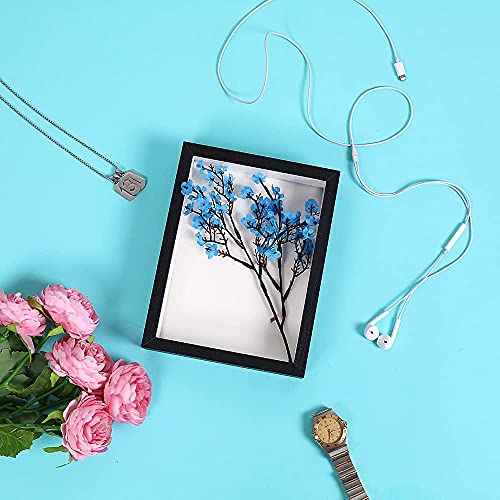 4x6 Shadow Box Frame with Glass, Black Wooden Display Case for Keepsakes
