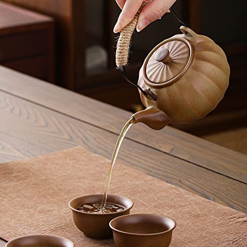 Lifting Beam Coarse Pottery Tea Set with Teapot Stove & Cups Gift Box