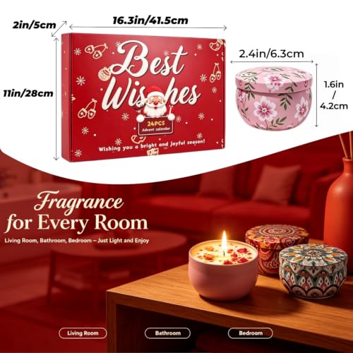 YOUMEHE Candle Advent Calendars 2026 - Advent Calendar 24 Scented Candles for Adults (Variation: Candle Advent Calendars)