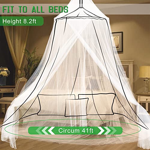 Dome Bed Canopy Mosquito Net - Fine Mesh Hanging Curtain for Twin & Queen Beds