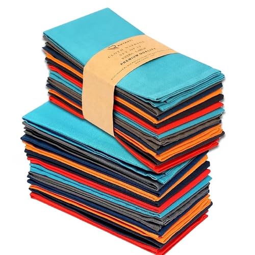 Ruvanti 24-Pack Cotton Enrich Multi Color 18x18 Inch Cloth Napkins Set