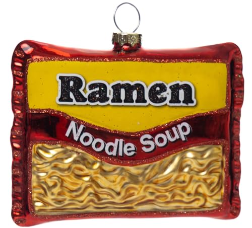 2PCS Glass Ramen Noodles Christmas Ornaments for Holiday Tree Decor