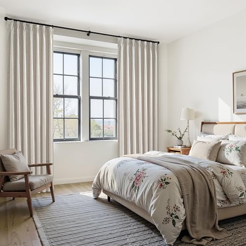 100% Blackout Thermal Curtains 84" Length, 2 Panels Set - Off White