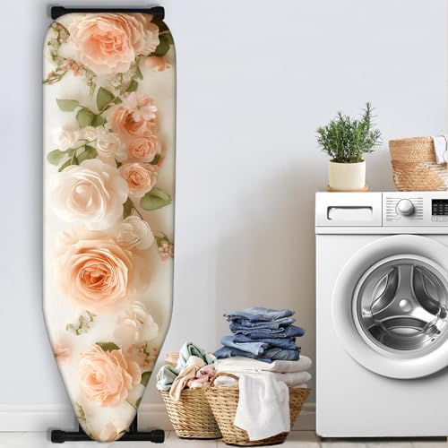 Blush Pink Rose Ironing Board Cover 15x54 Inch Polyester Scorch Guard
