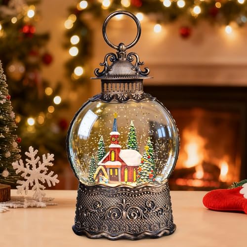 SUNFACE Christmas Snow Globe Lantern with Nativity Scene & Manger - Church Manger 125