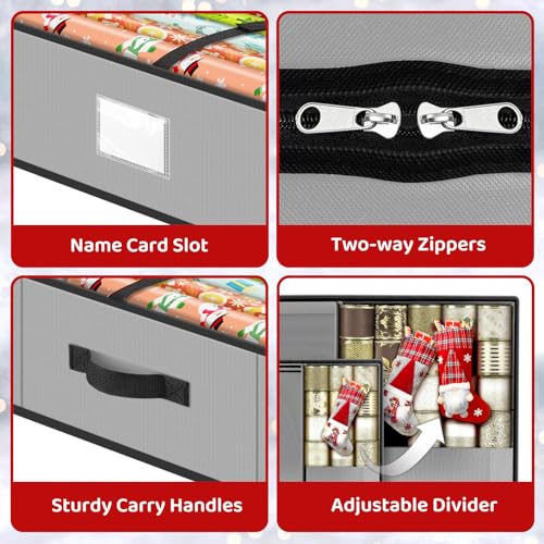 Wrapping Paper Storage Organizer for 40 Inch Rolls Under Bed Container