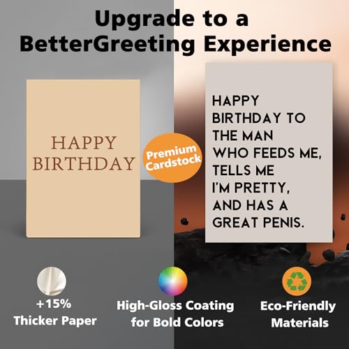 Funny Birthday Card for Husband or Boyfriend - Cheeky Romantic Love Card