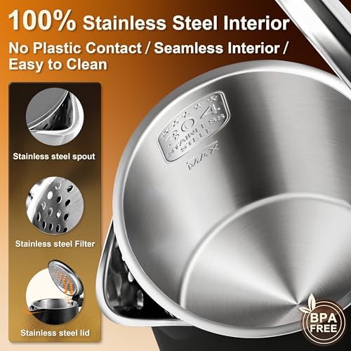 0.8L Compact Electric Kettle, Portable Stainless Steel Travel Tea Kettle