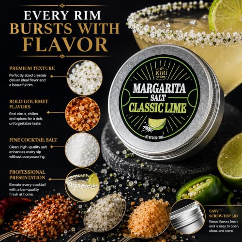 Kiri & Sons 5-Pack Flavored Salt Rimmer Set for Cocktails & Margaritas
