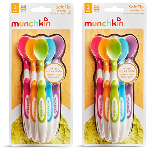 Soft Tip Baby Spoons for Feeding Solids, BPA Free, 12 Pack