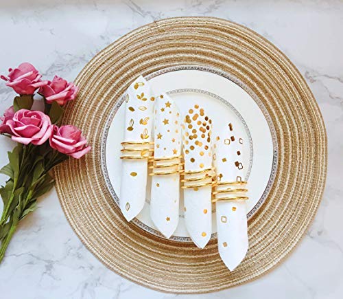 Winoo Design Gold Assorted 100-Pack Cocktail Napkins - 3-Ply, 5x5 Inches, Party, Wedding, Baby Shower