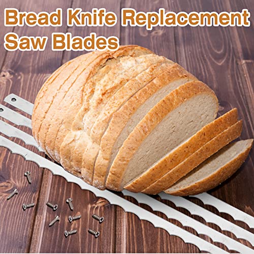 4 Pcs Serrated Bread Knife Replacement Blades with Screws, 10.8-Inch Stainless
