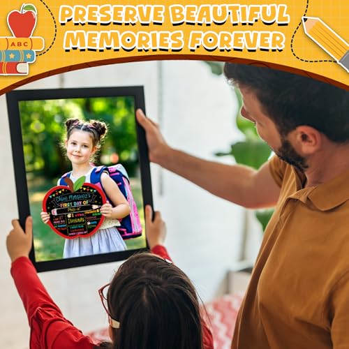 Apple-Shaped First and Last Day of School Chalkboard Sign, Reusable Photo Prop