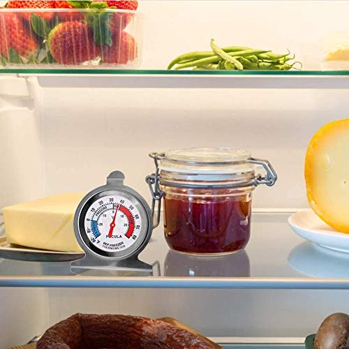 Refrigerator & Freezer Thermometer 2-Pack - Stainless Steel Large Dial