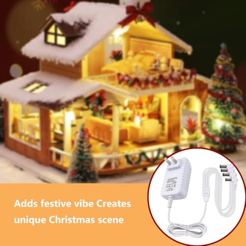 4.5V Adaptor 2-Piece Set for Lemax Village Lights, 3m Cord