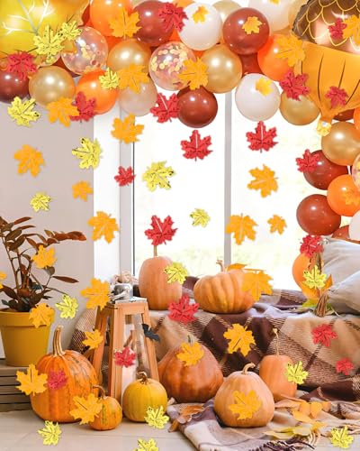Aecsze Thanksgiving Style Fall Leaf Confetti 60g Autumn Party Decor