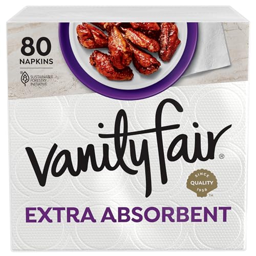 Extra Absorbent Paper Napkins - Vanity Fair 80 Count - Soft & Durable