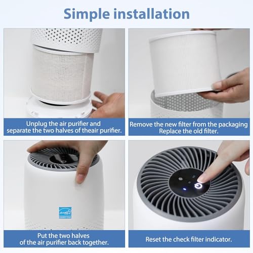 2 Pack Mini Replacement Air Filter with Activated Carbon H13 HEPA
