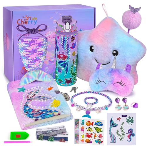 Cherry Tale Mermaid Gift Set for Girls - Locked Diary & Plush Pillow