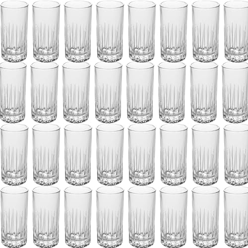 LEMSONDA Crystal Cut Collins Glasses Set of 36 - Elegant Drinkware for Cocktails & More