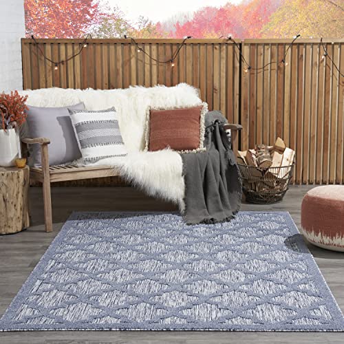 Nourison Home Easy Care Denim Blue 5' x 7' Area Rug - Easy Clean, Non Shedding, Bed Room, Living Room, Dining Room, Kitchen (5' x 7')