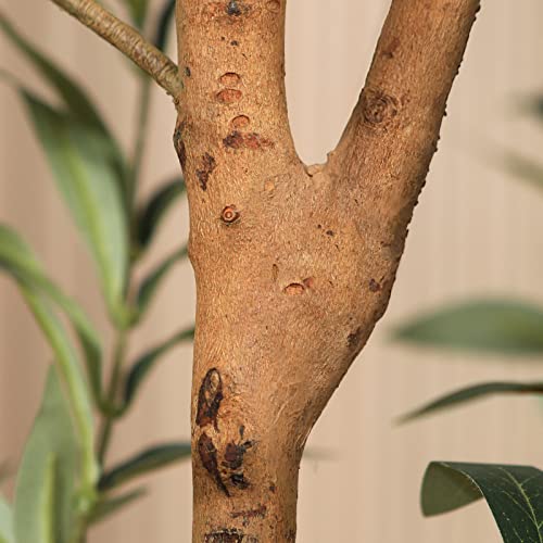 6FT Artificial Olive Tree with Real Wood Trunk & Silk Leaves