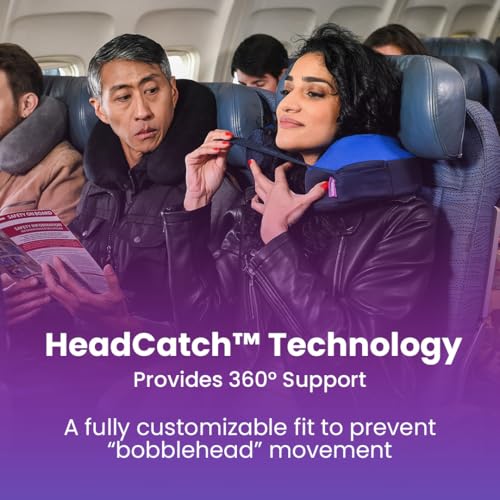 Travel Neck Pillow with 360-Degree Support | Memory Foam, Attachment Straps