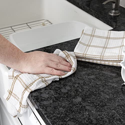 100% Cotton Waffle Dish Cloths 12x13 Inch - Absorbent Kitchen Towels (4-Pack)
