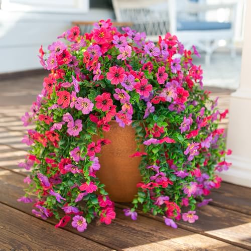 2-Pack UV Resistant Artificial Outdoor Flowers for Porch & Garden