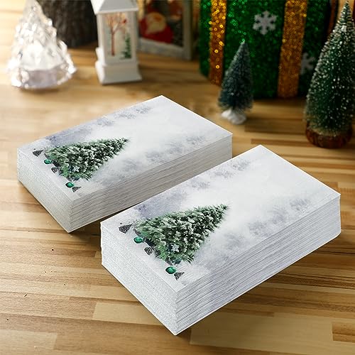 Cholemy Snowflake 200 Pcs Christmas Guest Napkins 2-Ply Paper Towels