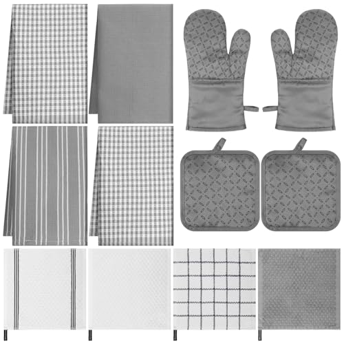 12-Piece Kitchen Essentials Set: Heat-Resistant Oven Mitts, Pot Holders & Towels