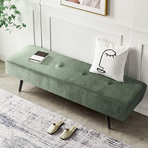 Modern Corduroy Padded Entryway Bench - 39-Inch Rectangular Bed Bench