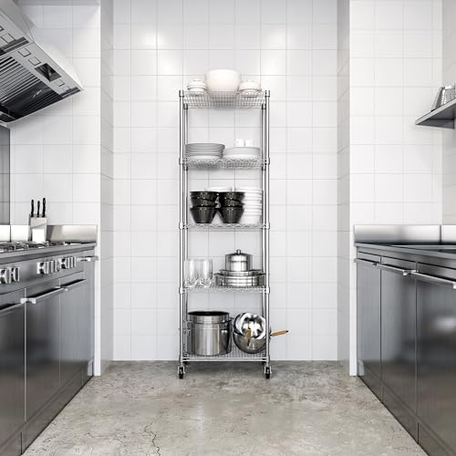 5-Tier Heavy-Duty Steel Wire Shelving Unit 24x18x75 Storage Rack
