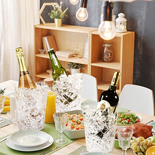 Gold Glitter Plastic Ice Bucket Set 12-Pack | Wedding & Party Champagne Chiller