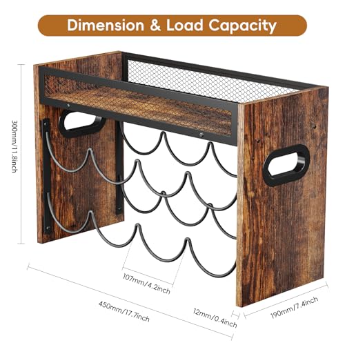 2-Tier Wooden Wine Rack - Holds 8 Bottles for Kitchen and Bar Storage