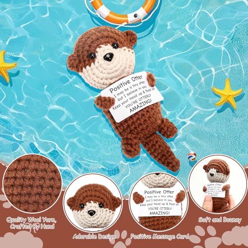Emotional Support Crochet Otter Keepsake with Encouragement Card