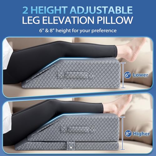 Height Adjustable Memory Foam Wedge Leg Pillow for Elevation