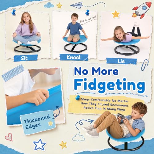 Kids Sensory Swivel Spinning Chair for Autism & ADHD Balance Training