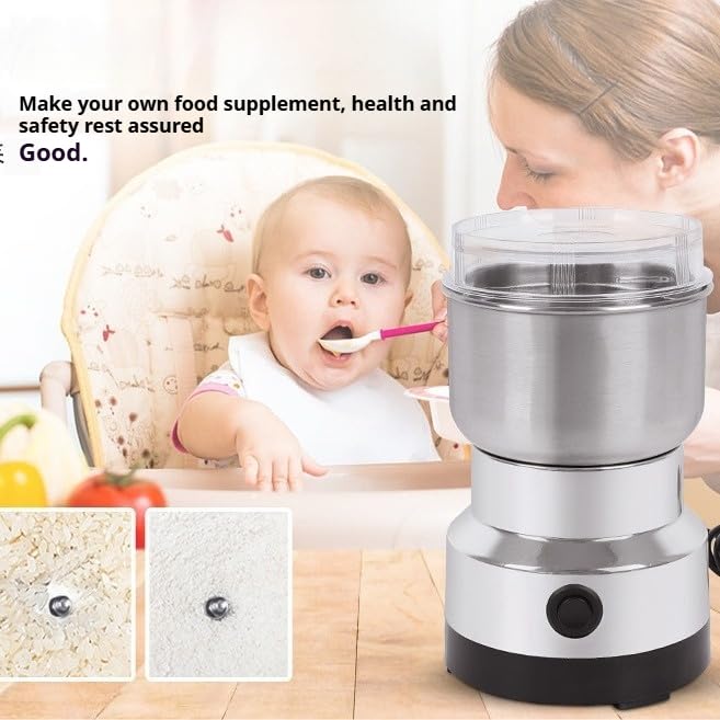 300g Stainless Steel High-Speed Grain Mill and Spice Grinder