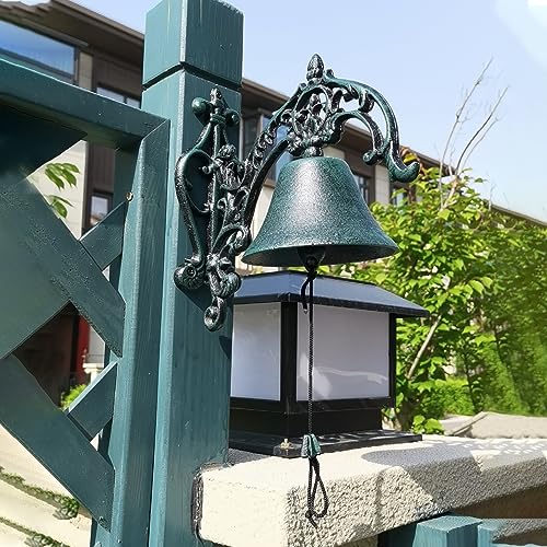 Large Cast Iron Farmhouse Dinner Bell, Wall Mounted Antique Doorbell